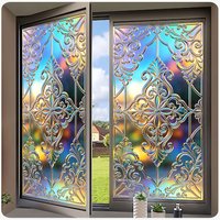 1 Pcs Static Cling Window Film - Color Printed Privacy Design - Electrostatic Film - Home Bathroom Anti-peep Decor Sticker