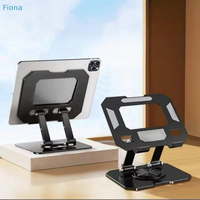 ✔360° Rotatable Tablet Stand,Foldable Aluminum Desktop Holder for iPad,Tablet & Phone