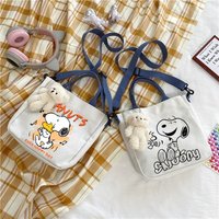 Snoopys Fashion Shoulder Bag Cute Handbags Large Capacity Portable Handbag Cartoon Anime Graphic Print Crossbody Bags Party Gift