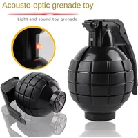 Grenade Prop Kids Outdoor Game Toy Plastic Model Cosplay Toy Grenade Simulation Sound Light Props Gift for Boy