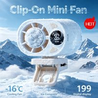 3 Seconds Rapid Cooling Portable Air Cooler Clip-On Mini Fan Bladeless Low Noise Semiconductor Cooling Clip Fan For Office Car