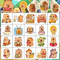 20Pcs/set New Capybara Temporary Tattoo Stickers Cute Cartoon Waterproof Tattoo For Funny Birthday Party Gift