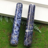 Sodalite Massage Stick Eye Face Body Crystal Mineral Stone Massager Health Skin Care Gua Sha Lifting Acupuncture Pen