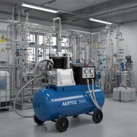 Unité de compresseur 3 kW, compresseur 2 cylindres, unité de pression d'air Aerotec 375 L max. 11 bars pour l'industrie chimique