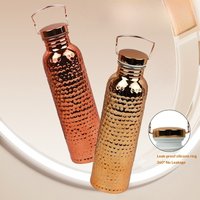 Copper Sports Hammer Pattern Bottle 800ml Water Bottle Leakproof Outdoor Cycling Gym Fitness Travel Electroplating Drinking Cup