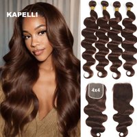 Body Wave Human Hair Bundles with 4x4 13x4 Frontal Deep Middle Part HD Lace Closure 12A Brazilian Raw Hair Bundles with Closures