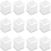 12pcs Transparent Plastic Jewelry & Earring Storage Boxes with Hinged Lids - Stackable Organizer Case for Rings, Earplugs, Beads