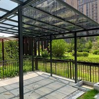 Aluminum Polycarbonate Waterproof Balcony Gazebo & Pavilion Awning with Metal Brackets