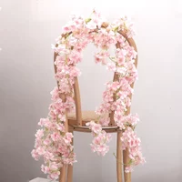 1PC 180CM Artificial Simulation Cherry Blossom Vine Arch Stairway Handrail Decoration Arrangement Party Wedding Decorations