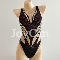 JoyCan Black Swimming suits Girls Women Synchronized Swimming Wear for Competition JC366