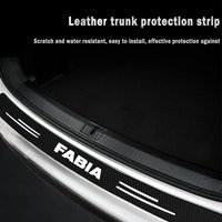Car Rear Trunk Bumper Guard Plate Stickers for Skoda Fabia 1 2 3 MK1 MK2 MK3 NJ3 NJ5 Carbon Fiber Anti Scratch Protector Decal