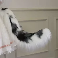 Custom Hand Made Dog Border Collie Ears Hairhoop Heagwear Tail Fluffy Plush Animals Ear Hairhoop for Anime Lolita Cosplay Prop