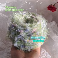 50g Forest Prism Hand Mixed Yarn,Green Apple Long Velvet Blended Thread,DIY Handicrafts, Such As Hand Woven Scarves and Hats