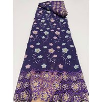 Luxur Soft Multicolor 100% Cotton Swiss Voile Lace In Switzerland With 3D Big Flower Applique Stones Women Wedding Party