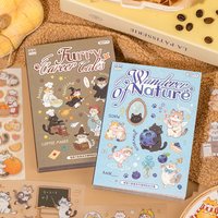 Mr.Paper 20 Sheets Die-Cut Cat Sticker Book, Cat Collection Series Waterproof Decals for Journal Scrapbooking, Coffee Cup DIY