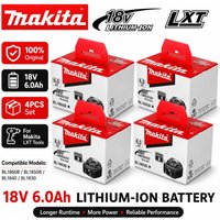 Original Makita 18V5/6Ah BL1860B Battery with Dust Cover, 100% Authentic Lithium-ion Battery for Makita 18V LXT Power Tools