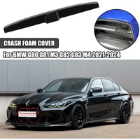 Front Bumper Crash Foam Cover Trim Grille For BMW G80 G81 M3 G82 G83 M4 2021-2024 Glossy Black Carbon Fiber Look