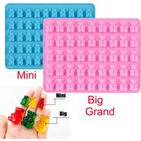 Bear Gummy Mold Mini Big Cartoon Animal Chocolate Candy Mould For Kids Dropper Food Grade Kitchen Accessories Tool Ice Cube Tray