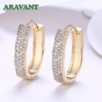 Aravant 925 Silver U Shaped 18K Gold Hoop Earrings For Women Fashion Jewelry