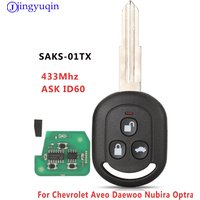 jingyuqin Remote Car Key 433Mhz 4D60 ASK For Chevrolet Aveo Daewoo Nubira Optra SAKS-01TX Control Key