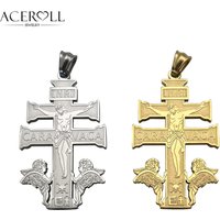 ACEROLL Stainless Steel Catholic Pendant of Caravaca Cross