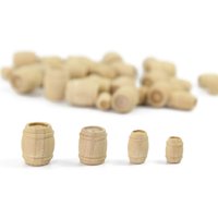 Evemodel 50pcs Model Trains HO OO Scale 1:87 Wooden Wine Barrels Cask Bucket MT001