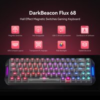 DarkBeacon Flux 68 HE Magnetic Switch Hot Swappable Mechanical Gaming Keyboard, USB-C Wired RGB 65% Layout