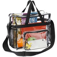 Large Capacity PVC Transparent Bag Portable Washing Bag Clear Tote Multi Pocket Handbag