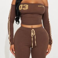 Cross-border women's clothing European and American style spring new one shoulder temperament versatile slim fit set