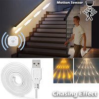 5V USB Motion Sensor LED Strip, Chase Effect Light for Stairs, Under Bed and Under Cabinet Lighting
