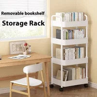 Organizer With Wheels Gap Mobile Bookshelf Trolley Household Snacks StorageRack,Bookshelf Storage Trolley Mobile Kitchen Trolley
