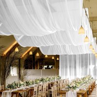 Ceiling Drapes Wedding Arch Draping Fabric Sheer Curtains Voile Drapery Draping Ceiling Decoration for Party Ceremony Stage Swag