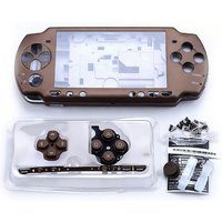 Full Housing Shell Case Replacement Kit For PSP 2000, Complete Console Cover Front Back Faceplate With Screws Sticker Repair Kit
