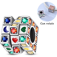 925 Sterling Silver Charms Bead Sparkling CZ Zircon Colorful Magic Cube Dangle Fit Original Bracelet DIY Women Jewelry Gift