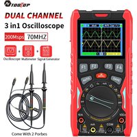 TOOLTOP ET853C Dual Channel 70Mhz Portable Digital Oscilloscope Multimeter Signal Generator 3-in-1 20000 Counts Automotive Tools