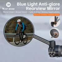 WEST BIKING Anti-Glare Bicycle Rearview Mirror 360° Adjustable HD Convex Bike Bar End Rear View Mirror MTB Road Bike Accessories