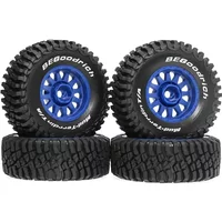 4Pcs 70mm Rubber Tires & Rims Set, Ready to Run Upgrade Wheels for 1/14 MJX HYPER GO 14301 14302, 1/16 JJRC Q130 RC Car