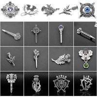 Outlander Jewelry Brooch Scotland Thistle Sword Brooch Pins With Fashion CelticKnot Kilt Brooch Outlander Jewelry For Men Women
