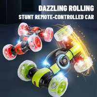2.4G Twisted Flip Stunt Car with Lights Music, Gesture Sensing Remote Control Transforming Truck Toy for Boys Children