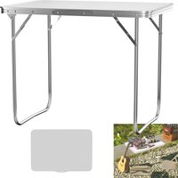 EFAN 2.6FT/80CM Aluminum Folding Table Camping Table Portable Catering Dinner Table for Picnic Garden Party BBQ,80x60x69cm