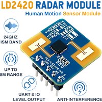 LD2420 Radar Module Human Motion Sensor Module 24GHz Support Low Power Smart Sensor 5PIN GPIO UART Interface