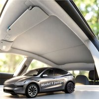 Skylight Sun Shades For Tesla Model Y Juniper 2026 Nano Ice Crystal Foldable Heat Insulation UV Protect Glass Sunroof Sun Visor