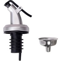 LMETJMA – bouchon de bouteille en acier inoxydable, verseur avec entonnoir, distributeur d'huile d'olive étanche, outils de cuisine KC0190