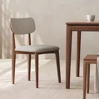 For Nordic Modern PU Leather Dining Chair with Solid Wood Frame for Hotel Restaurant Villa Bedrooms Living Rooms