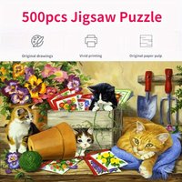 46*28cm 500 Pieces Jigsaw Puzzle for Adults Painting The Cat in The Bower Paper Puzzles Home Decor Wall Display Festival Gift