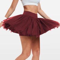 Women'S Puffy Tennis Skirt Trendy Tutu Skirt Quick Dry Badminton Skirt High Waist Pickleball Skort With Pocket
