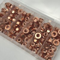 50/100 durable brass exhaust nuts, M8x1.25 - full hexagonal thread, for turbocharger manifolds