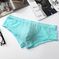 Ice Silk Underwear Boxer Briefs Breathable Bulge Pouch Knickers Low Rise Men Panties Shorts Trunks Underpants Fashion