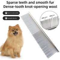 Stainless Steel Dog Comb for Long Hair Fur Removal 16/19cm Pet Grooming Brush Cat Shaggy Dog Dematting Comb