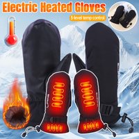 Electric Heating Gloves 3 Gears Temperature Motorcycle Gloves Climbing Skiing Mittens Cold-Proof USB Heated Gloves Hand Warmer